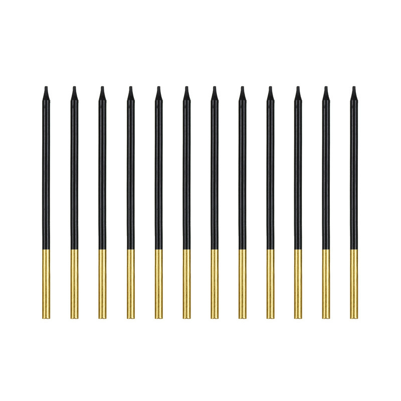 PD Gyertyák Magas Fekete 12 db Elegáns 14 cm
