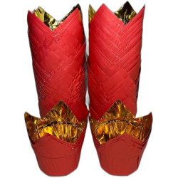 Royal tulip cups, GOLD-RED, 50 pcs, foiled