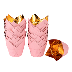 Gold-schwarze Tulpenbecher Royal 100 Stück