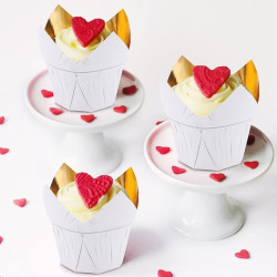 Papilotki tulipany BRĄZOWE 200 szt muffinki, babeczki, muffiny Papilotki tulipany BRĄZOWE 200 szt muffinki, babeczki, muffiny