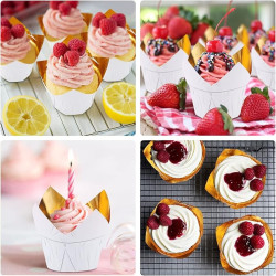 Papilotki tulipany BRĄZOWE 200 szt muffinki, babeczki, muffiny Papilotki tulipany BRĄZOWE 200 szt muffinki, babeczki, muffiny