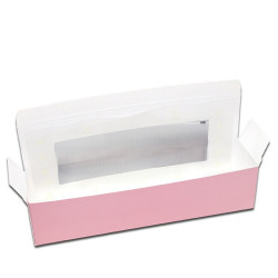 Pudełko kartonik na makaroniki ŚREDNIE 20x4,5 cm Różowe