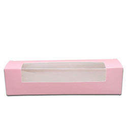Pudełko kartonik na makaroniki ŚREDNIE 20x4,5 cm Różowe