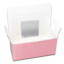 Pudełko kartonik na makaroniki MAŁE 10x4,5 cm Różowe