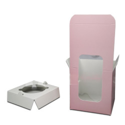 Box für 1 Cupcake WHITE mit Fenster 10 Stück.