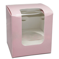 Box für 1 Cupcake WHITE mit Fenster 10 Stück.