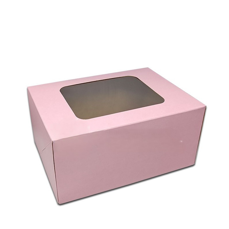 Růžový obal 16,5x11x8 cm s okénkem
