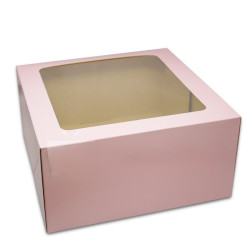 Розовая упаковка 22x22x11 см с окном