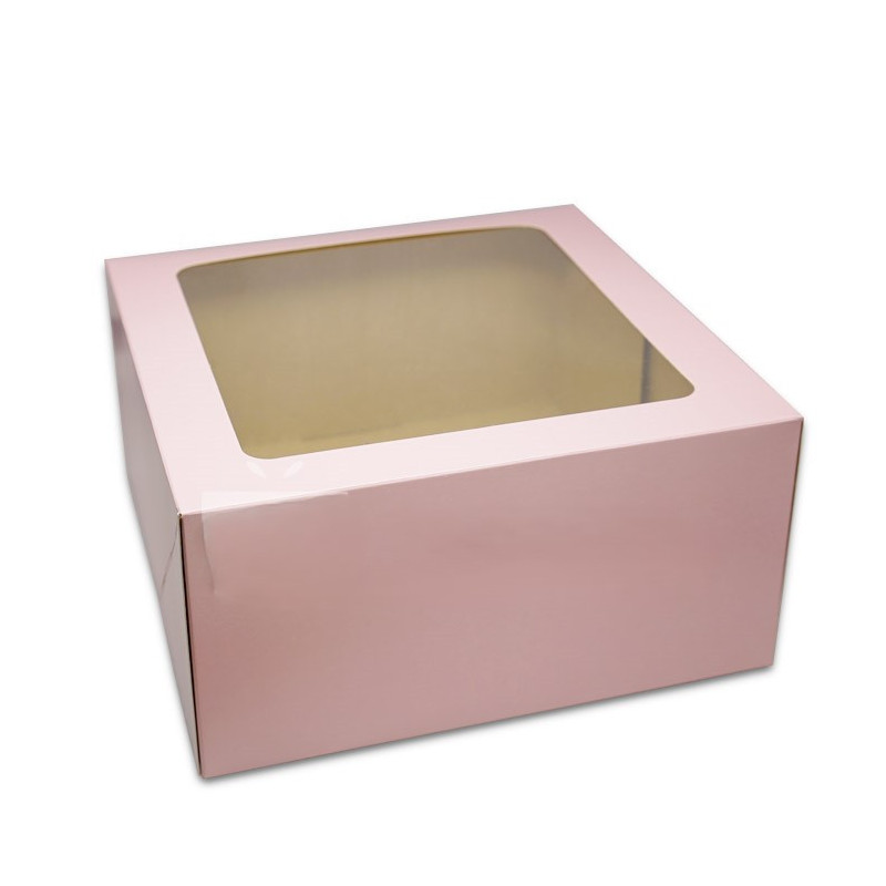 Rosa Verpackung, 22 x 22 x 11 cm, mit Sichtfenster