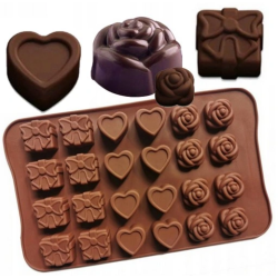 Silikónová forma na pralinky Čokolády Ruža Srdce Darček 24 otvorov