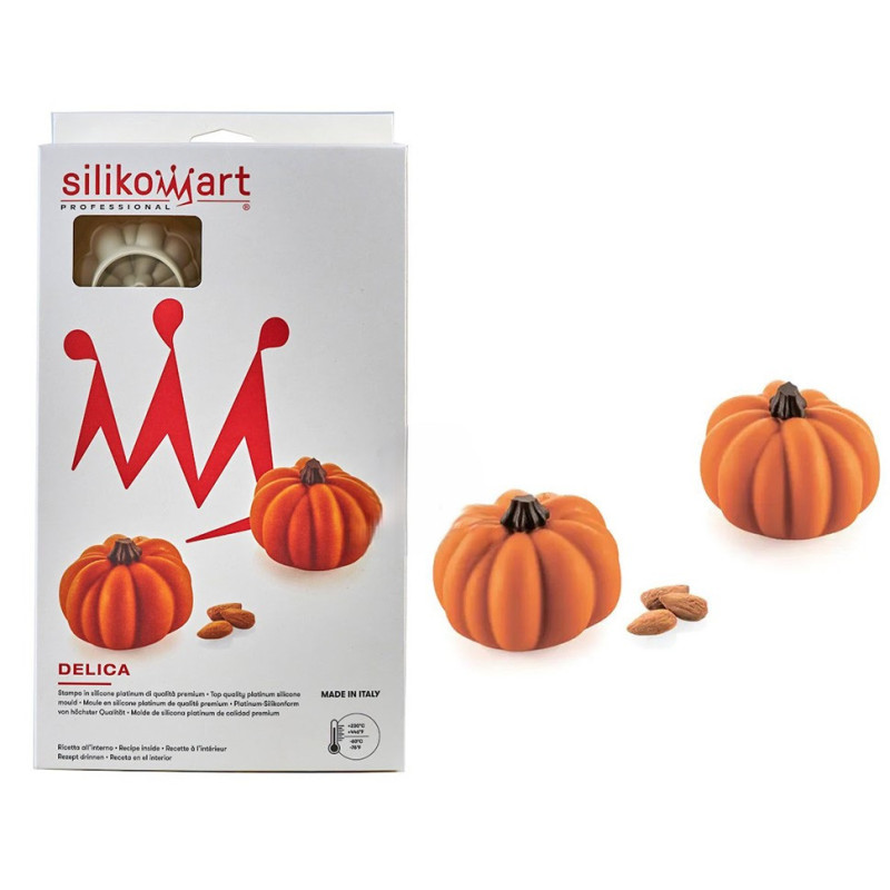 3D silicone mold Silikomart PUMPKIN 6 slots monoportions