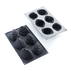Forma silikonowa 3D Martellato MUSZLE 6 gniazd monoporcje Muszla Calypso