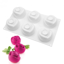 Forma silikonowa RÓŻE 7 cm 6 gniazd monoporcje