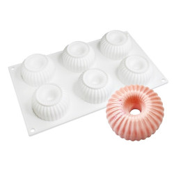 Forma silikonowa PRĄŻKOWANA 7 cm 6 gniazd monoporcje