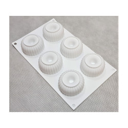 Forma silikonowa PRĄŻKOWANA 7 cm 6 gniazd monoporcje