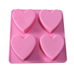 Silikonform ORIGAMI HEARTS 6,5 cm 6 Stück.