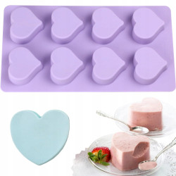 Silicone mold HEARTS 5,8 cm 8 slots monoportions