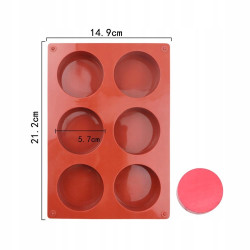 Forma silikonowa KOŁA 5,7 cm 6 gniazd monoporcje