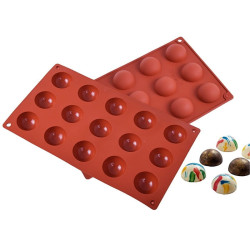 Silicone mold BALLS 3,8 cm Hemispheres 15 sockets