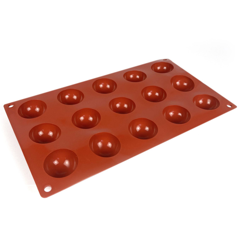 Silikonform Kugeln 3,8 cm Halbkugeln 15 Vertiefungen