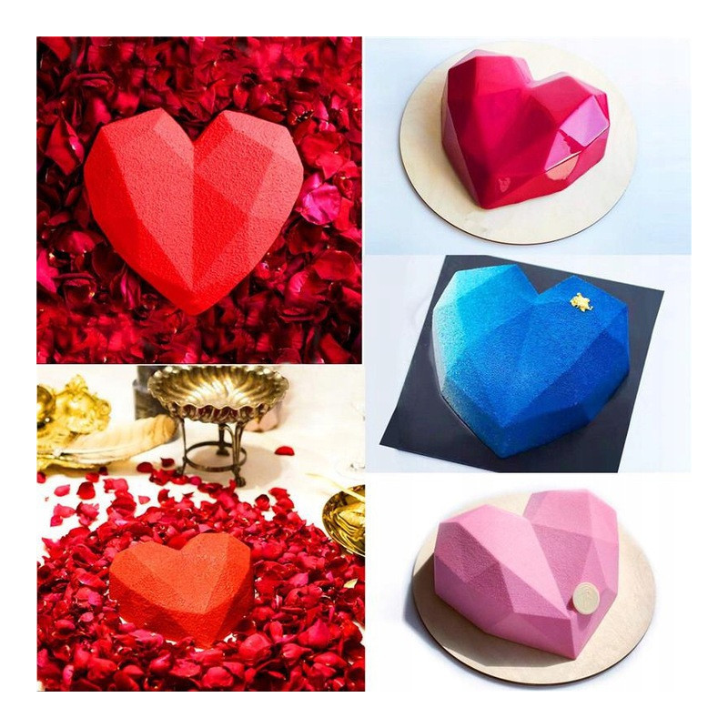 Forma silikonowa Serce Techno Origami tort musowy