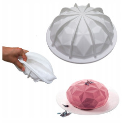 Forma silikonowa Kopułka Techno Origami tort musowy 18 cm