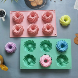 Silikónová forma na zabalené muffiny 6,5 cm, 6 priehradiek, jednoporciové