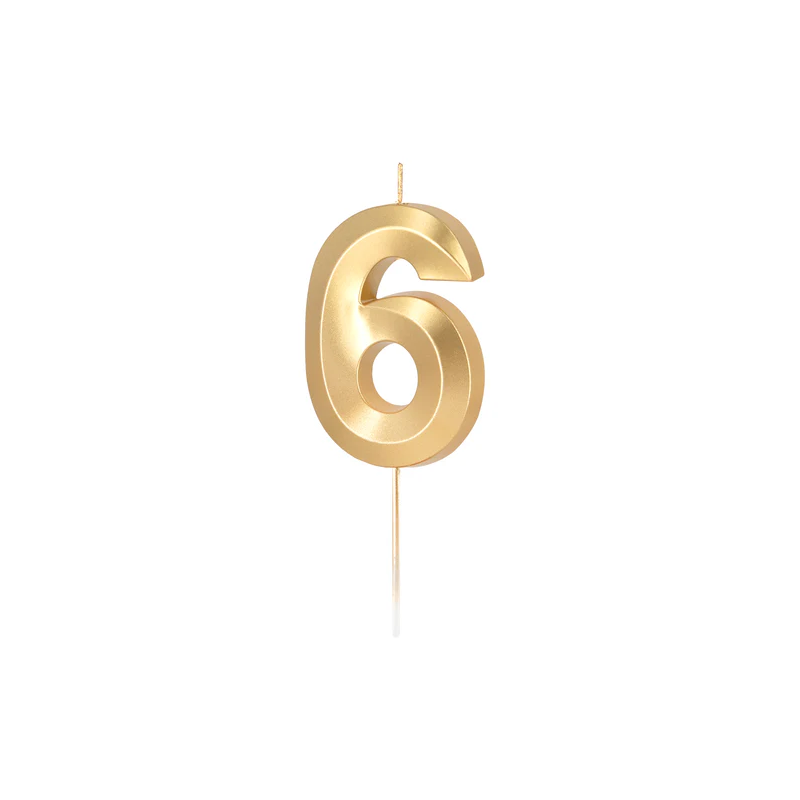 Goldene Kerze zum 6. Geburtstag