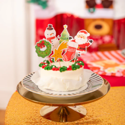 KARÁCSONYI beszúrható díszek 6 db. Karácsonyfa, csillag, Mikulás