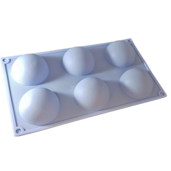 Silikonform Kugeln 6,5 cm Halbkugeln 6 Vertiefungen