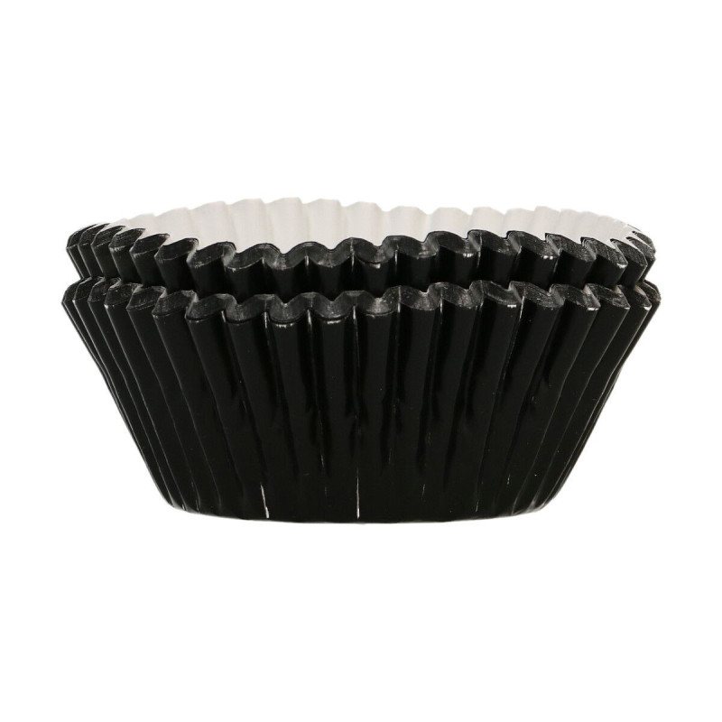 FC cupcake liners 48pcs, foiled, BLACK