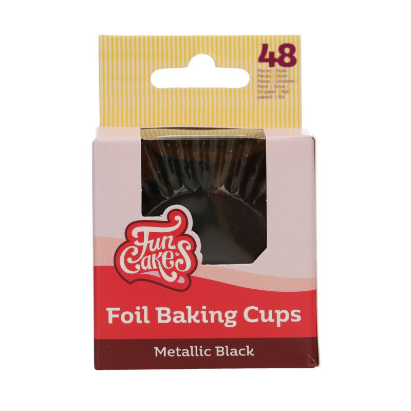 FC cupcake liners 48pcs, foiled, BLACK