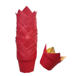 Papilotki tulipany Royal ZŁOTO- CZERWONE 50 szt foliowane