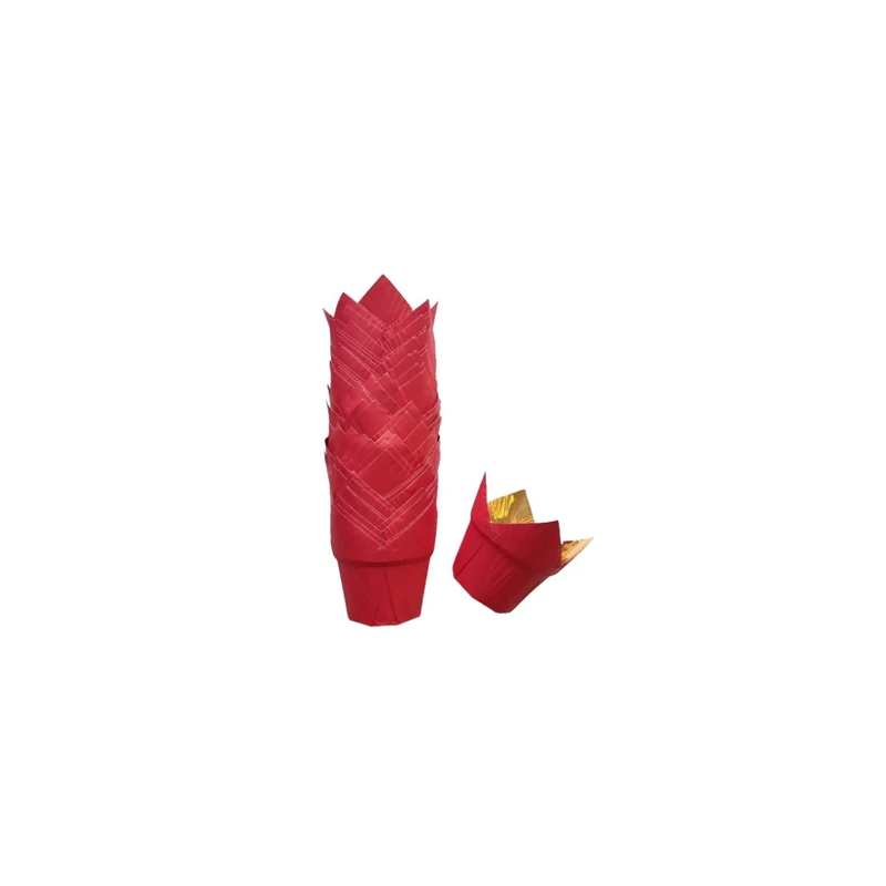 Royal Tulips Papierbackförmchen GOLD-ROT 50 Stück folienverpackt