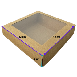 Pudełko kartonik na pierniczki 12x12x3 cm Naturalne 5 szt.