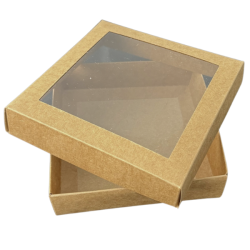 Pudełko kartonik na pierniczki 12x12x3 cm Naturalne 5 szt.