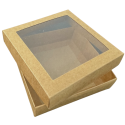Pudełko kartonik na pierniczki 12x12x3 cm Naturalne 5 szt.