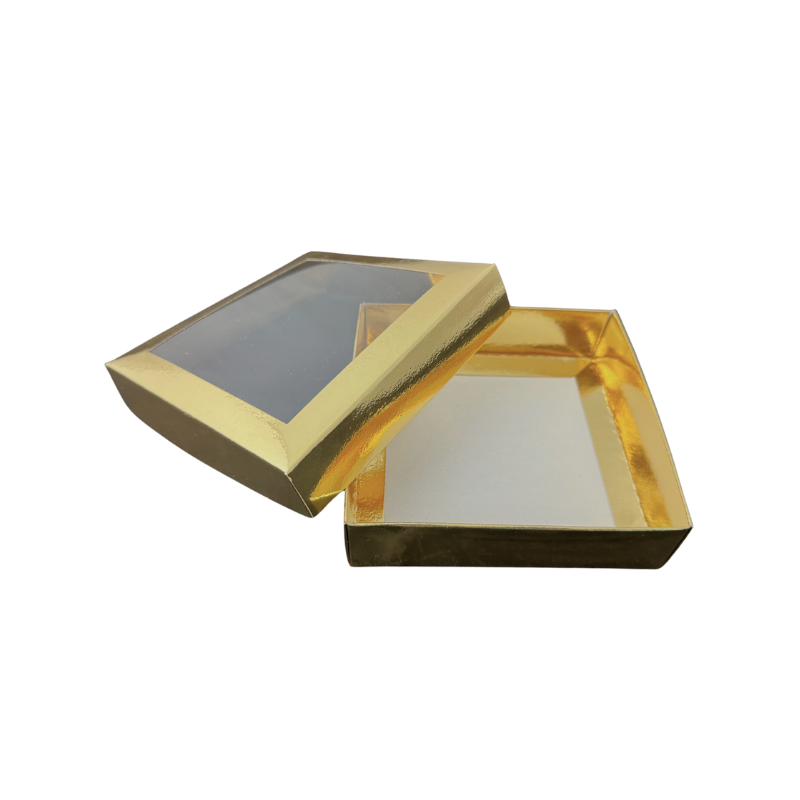 Gingerbread box 12x12x3 cm Gold, 5 pcs.