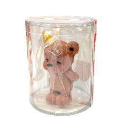 Slado Dekoration Teddybär bläst Kerze aus Braun 8 cm