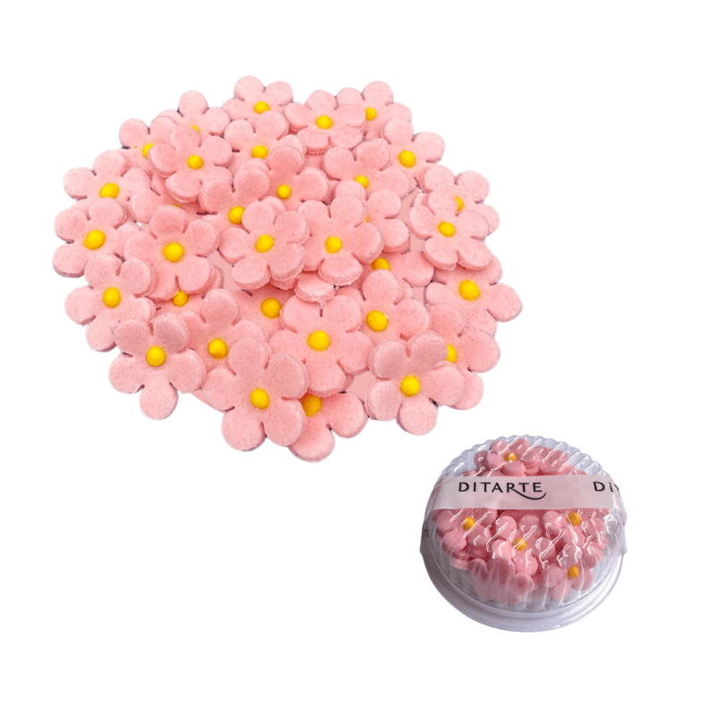 Kwiaty cukrowe Slado Letnie różowe 35 szt 16mm