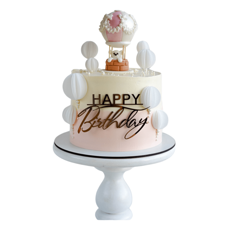 Happy Birthday cake topper, gold acrylic