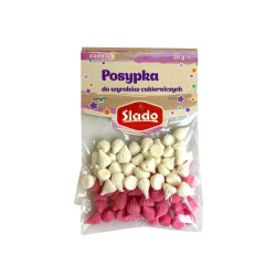 Beziki Slado MINI Białe Różowe 20g bezy gotowe do dekoracji