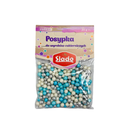 Posypka Slado perełki ryżowe Perłowy Srebrny Błękit 5mm 20g