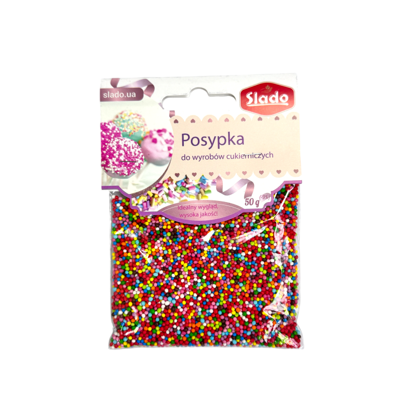 Slado nonpareils sprinkle, colorful 2mm 50g