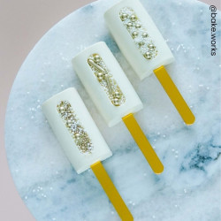 Patyczki akrylowe ZŁOTE 11 cm 10 szt do lodów i cakesicles