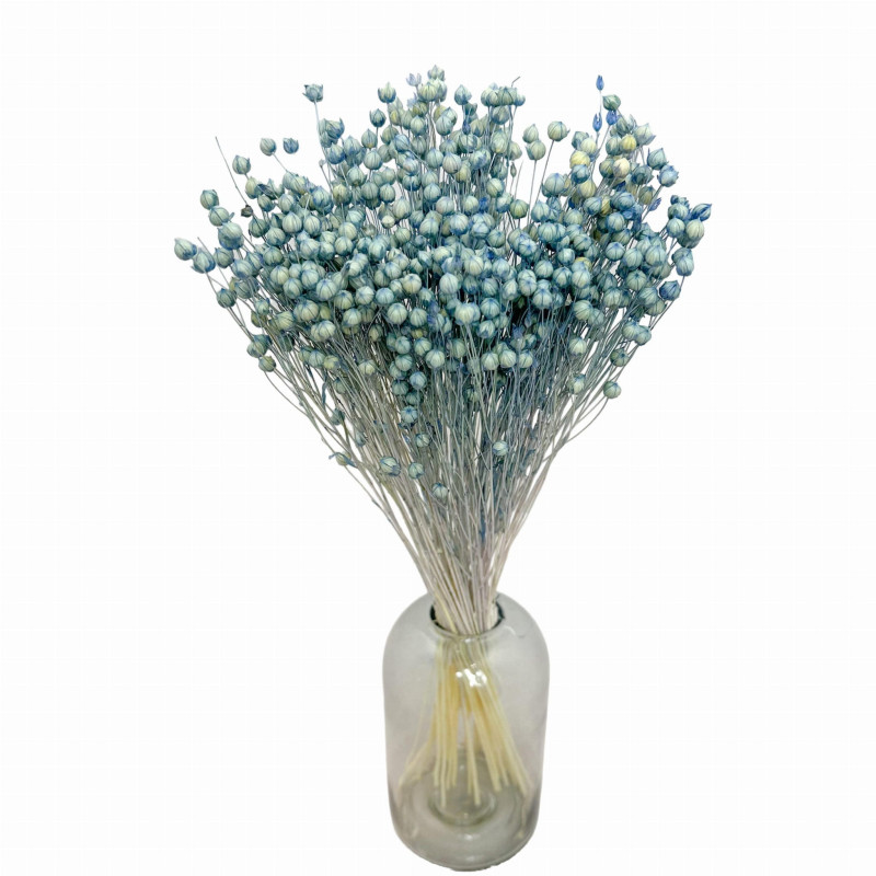 Suszone kwiaty Ozdoba na tort Suszki Len denim 10 gałązek