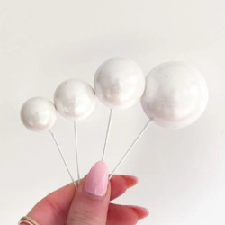 Декоративные шарики из белого жемчуга для украшения торта, 20 шт.