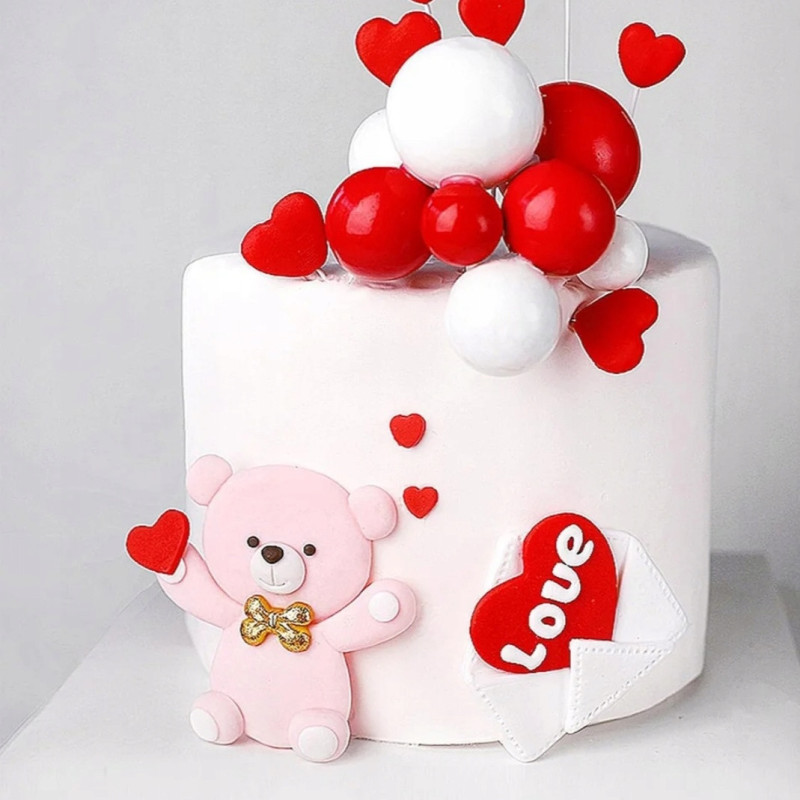 Topper BALLS Red Matt Cake decoration 20 pcs