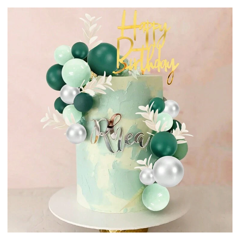 Topper BALLS Green Matt Cake decoration 20 pcs