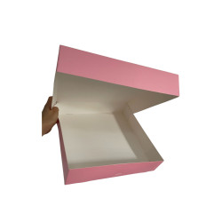 Balení 30x30x6 cm Růžová krabička na koláč Tart